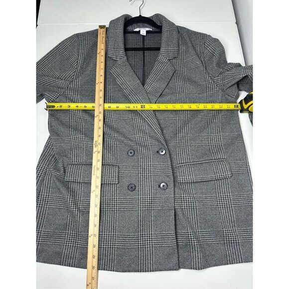 Old Navy Women’s Double-Breasted Textured Houndstooth Plaid Blazer Sz XL - Picture 7 of 15